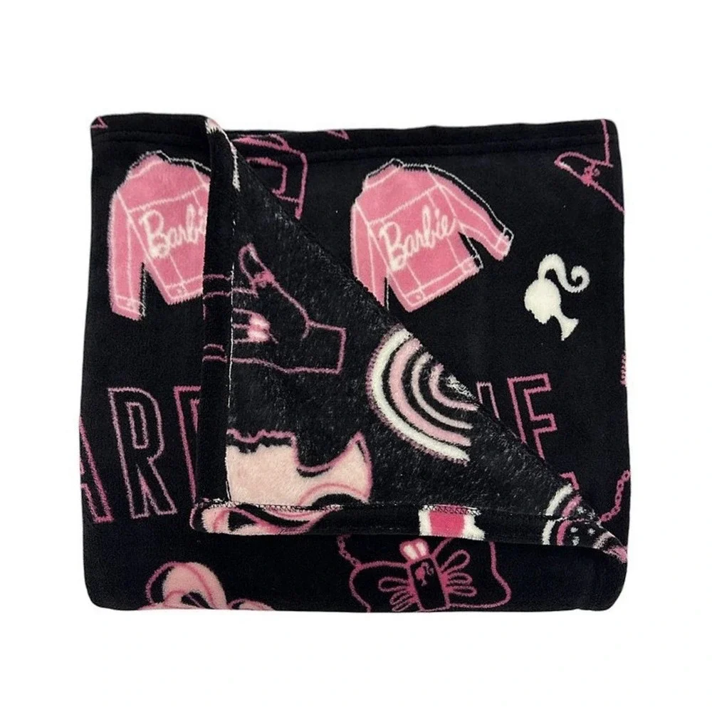Barbie Fashion Icons Throw Blanket featuring vibrant Barbie graphics 60